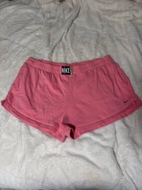 Nike Women's 90s Style Barbiecore Retro Cotton Coral Pink Athletic Shorts